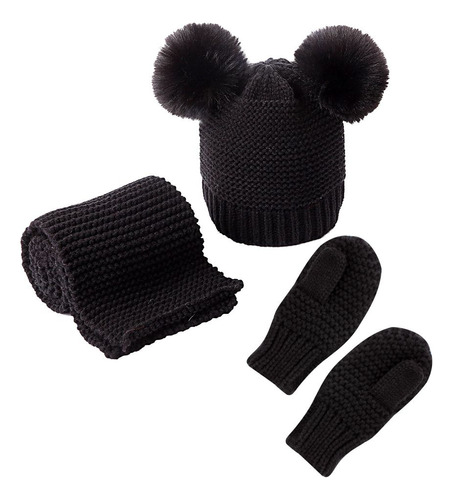 Gorra Para Niños, Conjunto De Invierno, Bufanda, Guantes, Tr