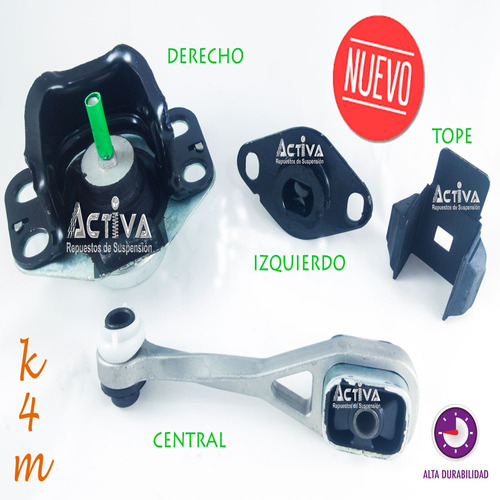 Kit Soportes Motor Caja Kangoo 1.6 16v K4m Alta Durabilidad