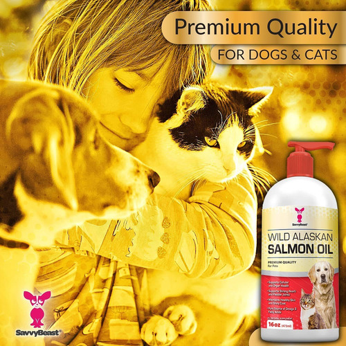 Wild Alaskan Salmon Oil For Dogs - Cats  Ferrets Pets Love F