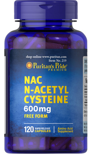  N-acetil Cisteína Puritan's Pride (nac) 600 Mg 120