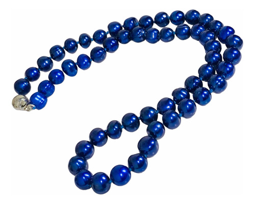 Collar Perlas Cultivadas Akoya Azules Naturales Genuinas