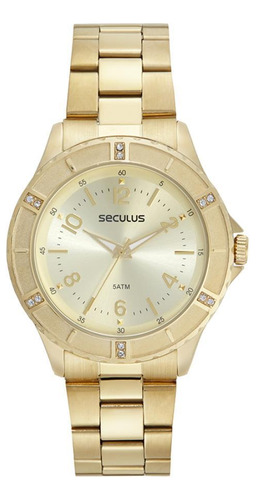 Relógio Seculus Feminino 77223lpsvds1 Dourado 4,0cm
