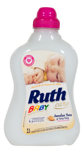Amaciante Ruth Care Baby Amêndoas doces & ylang ylang em frasco 1 L