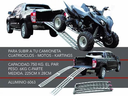 Imagen 6 de 8 de Rampa De Aluminio Plegable Americana P/cuatriciclo Moto Cuot