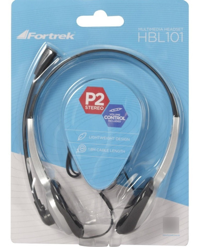 Fone Headset Multimidia Hbl-101 Prata/preto - Fortrek
