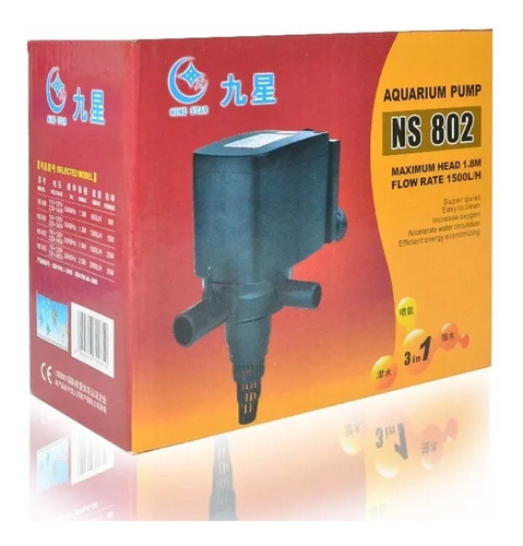 Imagem 3 de 5 de Bomba Submersa Minjiang Ns-802 1500l/h Aquarios Lagos