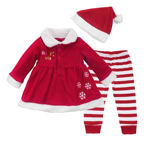 Conjunto De Ropa De Manga Larga Con Gorro De Papá Noel