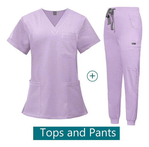 Conjunto De Uniforme Scrubs Con Cuello En V Y Pantalones Dep