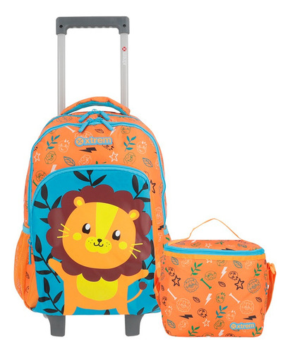 Mochila Xtrem Lincon Pack 4xt Orange Lion Color Naranja Diseño de la tela Lisa