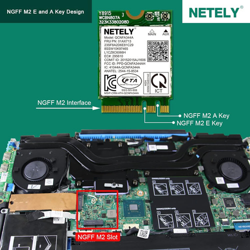Netely Ieee 802.11ac Wifi 5 Ngff M2 Interfaz 1200mbps Wi...