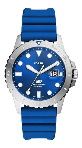 Reloj Hombre Fossil Blue De Silicona Color Color de la correa Azul