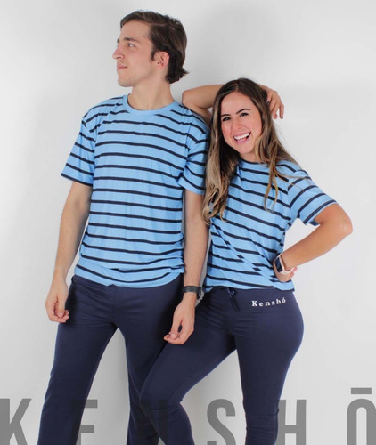 Imagen 1 de 8 de Pijamas Hombre Y Mujer Azul Pants Nueva Algodón Fpx
