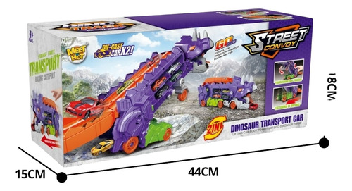 Pingüe® City & Speed | Pista Dino Track Para Niños Auto 1:64 Violeta Oscuro