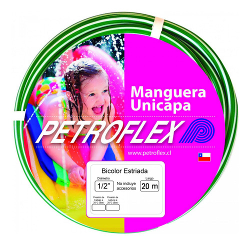 Manguera De Jardin 1/2  Sin Accesorios Rollo 20mts Petroflex