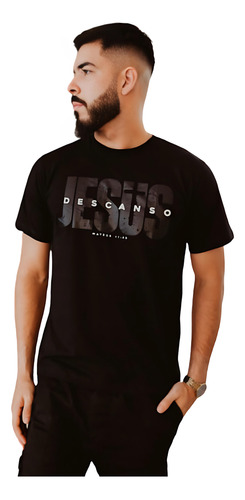 Camiseta Adulto Cristã Jesus Descanso Católica Evangélica