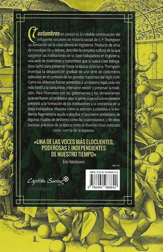 Costumbres En Común Cultura Popular E.p. Thompson Excelente (Usado)