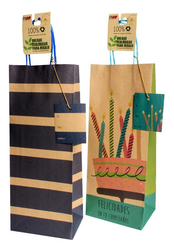 Kit Bolsa Regalo Botella Premium Varios Formatos Pack 30 Uds
