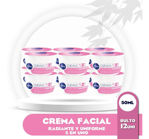 Crema Facial Nivea Aclarado Natural 5 En Uno 50 Ml 12 Unid