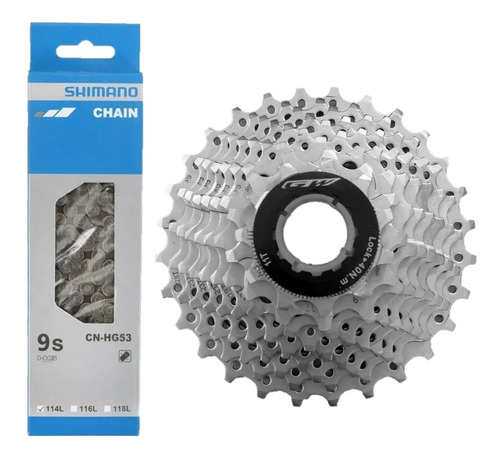 Pacha 9 Velocidades Gw 11-28+ Cadena Shimano Hg53 Bicicleta