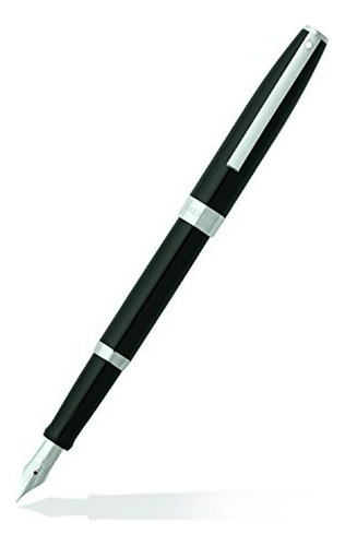 Sheaffer Sagaris, Negro Brillante, Chrome Trim, Pluma: Media