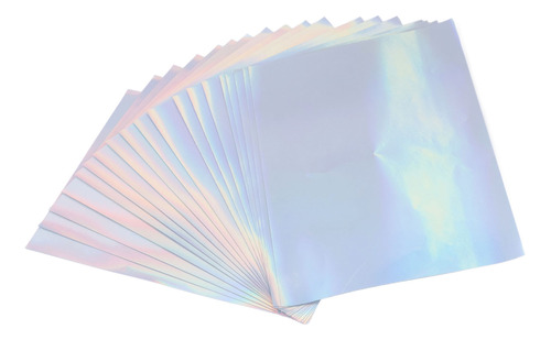 20 Hojas De Papel Adhesivo Holográfico Imprimible En Tamaño
