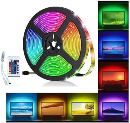 Cinta Led Rgb Bluetooth Luces Usb Tv Hogar Música 5mts