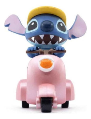 Boneco Stitch Scooter Rosa Carrinho Fricção Dia Das Crianças
