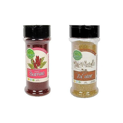 Pack Especias: Sumac En Polvo 4 Oz Y Za'atar 3.5 Oz, Natural