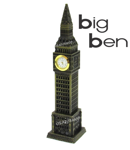 Miniatura Torre Relógio Big Ben Londres Metal Grande 30 Cm London,decoração, Relógio Funciona.