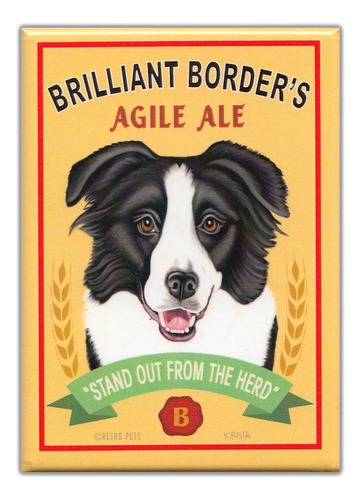 Imane Refrigerador Retro Perros: Border Collie Ale Arte