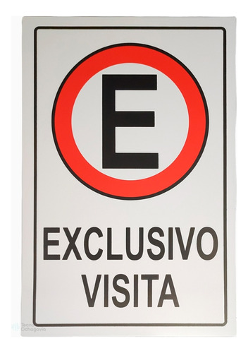 Señal Exclusivo Visita - Con Adhesivo - Letrero Aviso