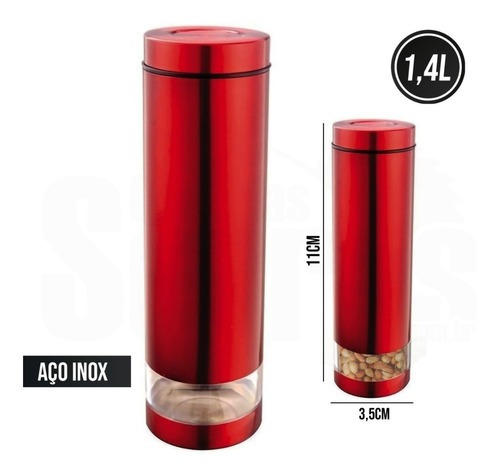 Pote P/ Mantimento Aço Inox Com Visor 1,4 L Apv113 Brasiterm