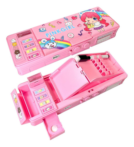 Cartuchera Mecanica Con Botones Clave Calendario Rosa
