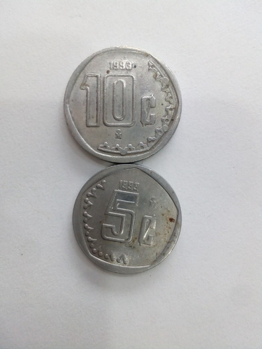 Par Monedas Para Coleccionistas De 5 Y 10 Ctvos, Año 1993 (Usado)