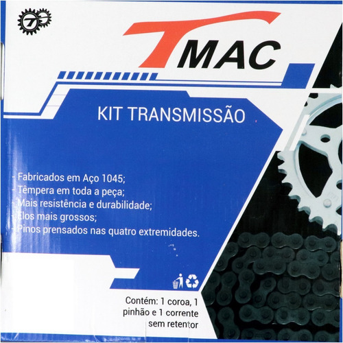 Kit Transmissão Relação Tmac Cg 160 2015 A 2021 Sem Retentor