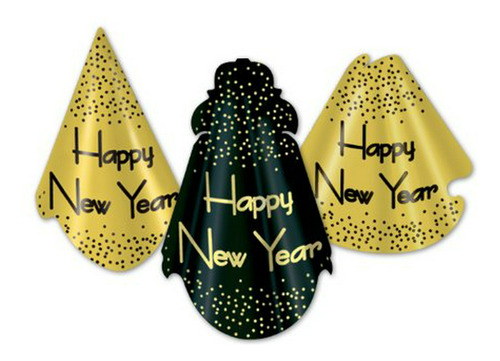Beistle Sombreros De Fiesta De Feliz Año Nuevo En Negro Y Do