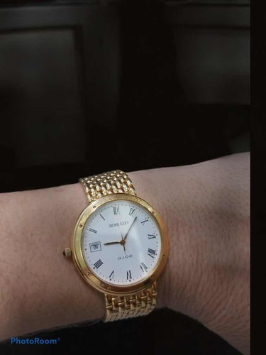 Relógio De Ouro 18k Com Vidro De Safira, Marca Technos.