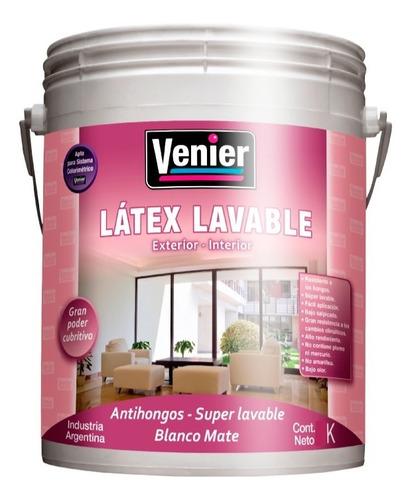 Látex Venier Lavable Int/ext Protección Superficies | 1lt