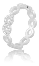 Comprar Anel Banhado Prata 925 Cravejado Feminino Infinito Pedras
