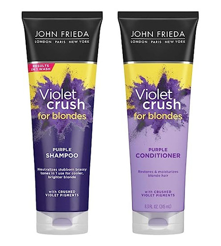 John Frieda Violet Crush Purple Shampoo And Conditioner Set,