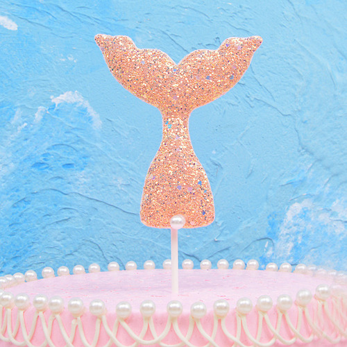 10 Piezas De Adornos De Tarta Con Purpurina De Sirena Para D