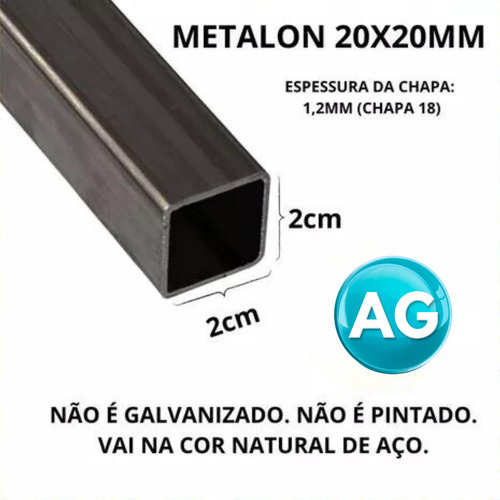 Perfil Metalon Quadrado 20x20 10pç 1m