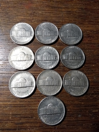 Eeuu 10 Monedas De 5 Cent De 1980,81,83,84,86,88,89,90,91,92 