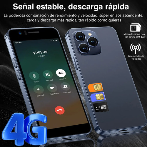 Teléfono Mini Sim Dual Android 10 3gb + 32gb Dual Cámara 8mp+5mp 2.95 Hd Smartphone 3500mah Wifi
