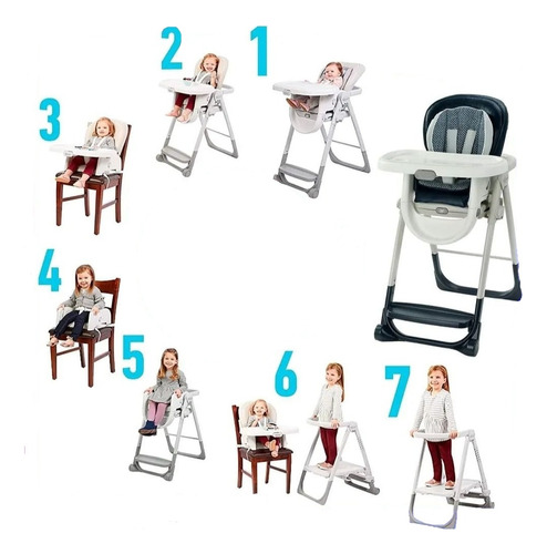 Silla De Comer Alta 7 En 1 Graco Everystep 