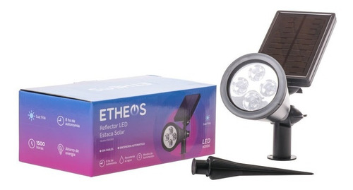 Estaca Solar Reflector Lampara Led Jardin Autonoma Exterior
