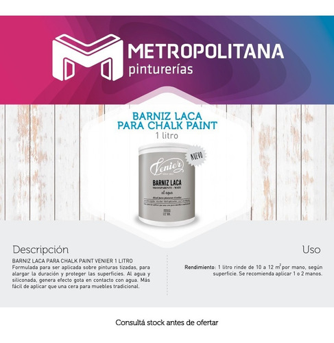 Protector Transparente Mate Chalk Paint Venier Tizada | 1lt