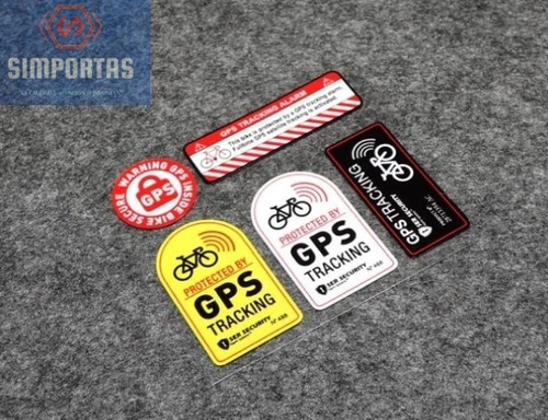 Set 5 Logos Gps Tracked Adhesivos Para Bicicletas Santiago