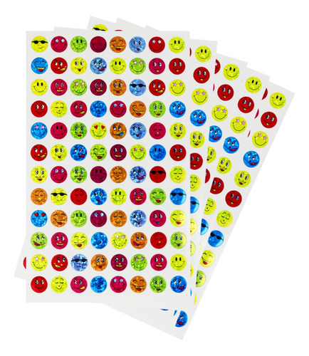 10 Planillas Caritas Emojie Colores Sticker Pegatinas