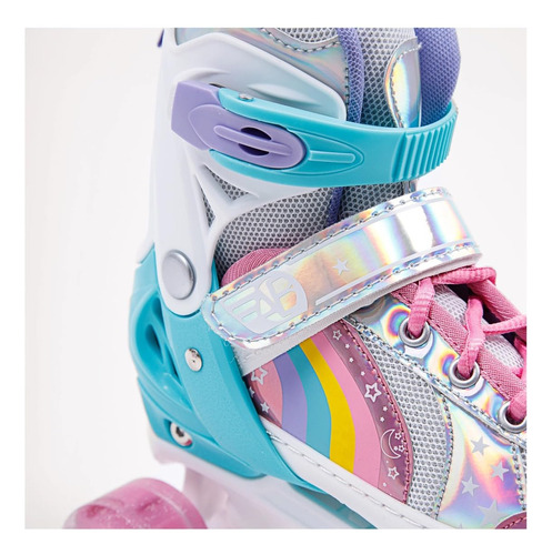 Patines De Ruedas Rainbow Ajustables De 4 Ruedas Con Luz
